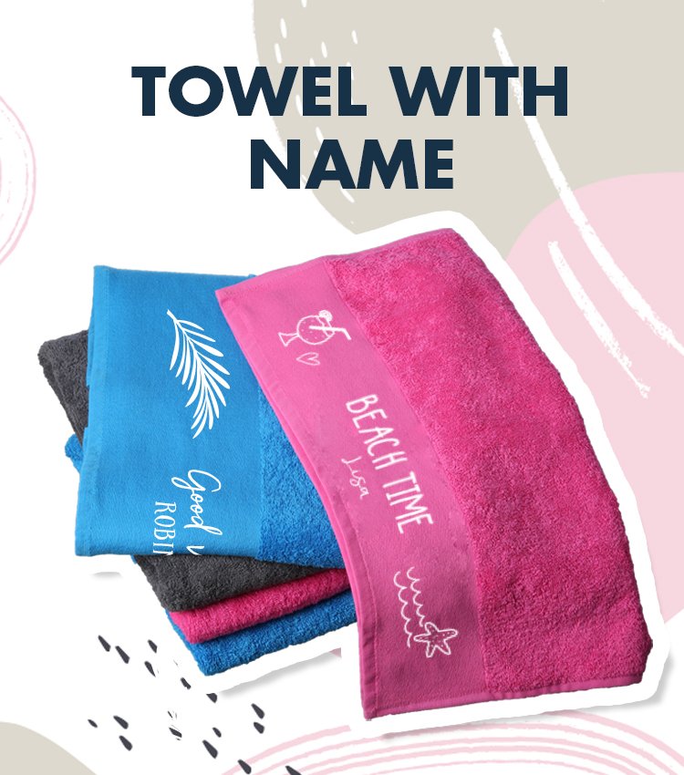 Towels printed with name