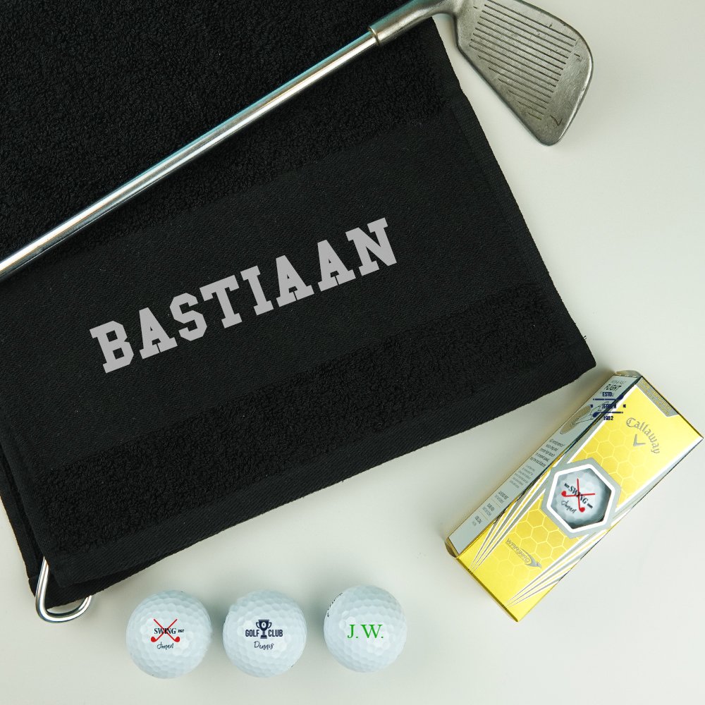 Set van 3 golfballen bedrukt met initialen of print
