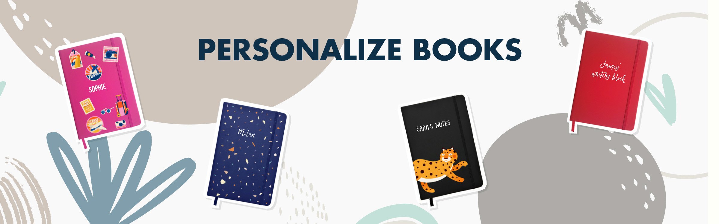 Personalize books such as notebooks with a quote or name