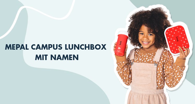 Mädchen mit Lunchbox Campus rosa Druck und Name