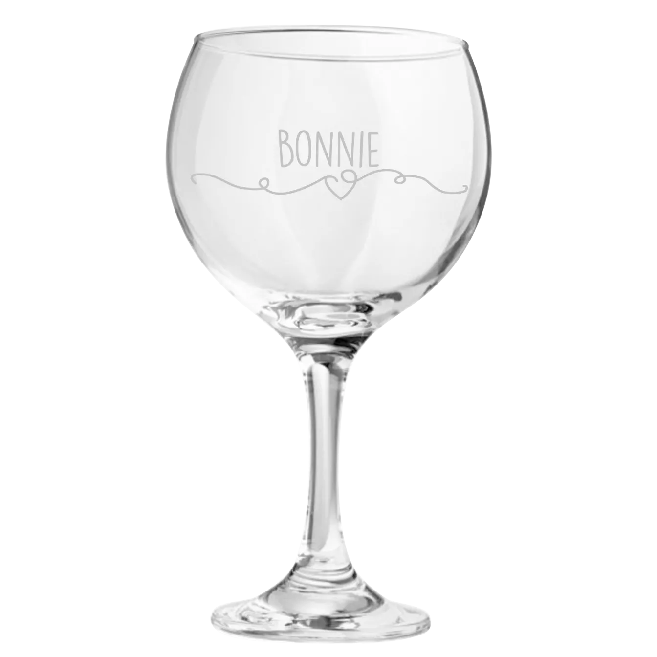 Gin tonic glass engraved with text and print of your choice | Bulbby
