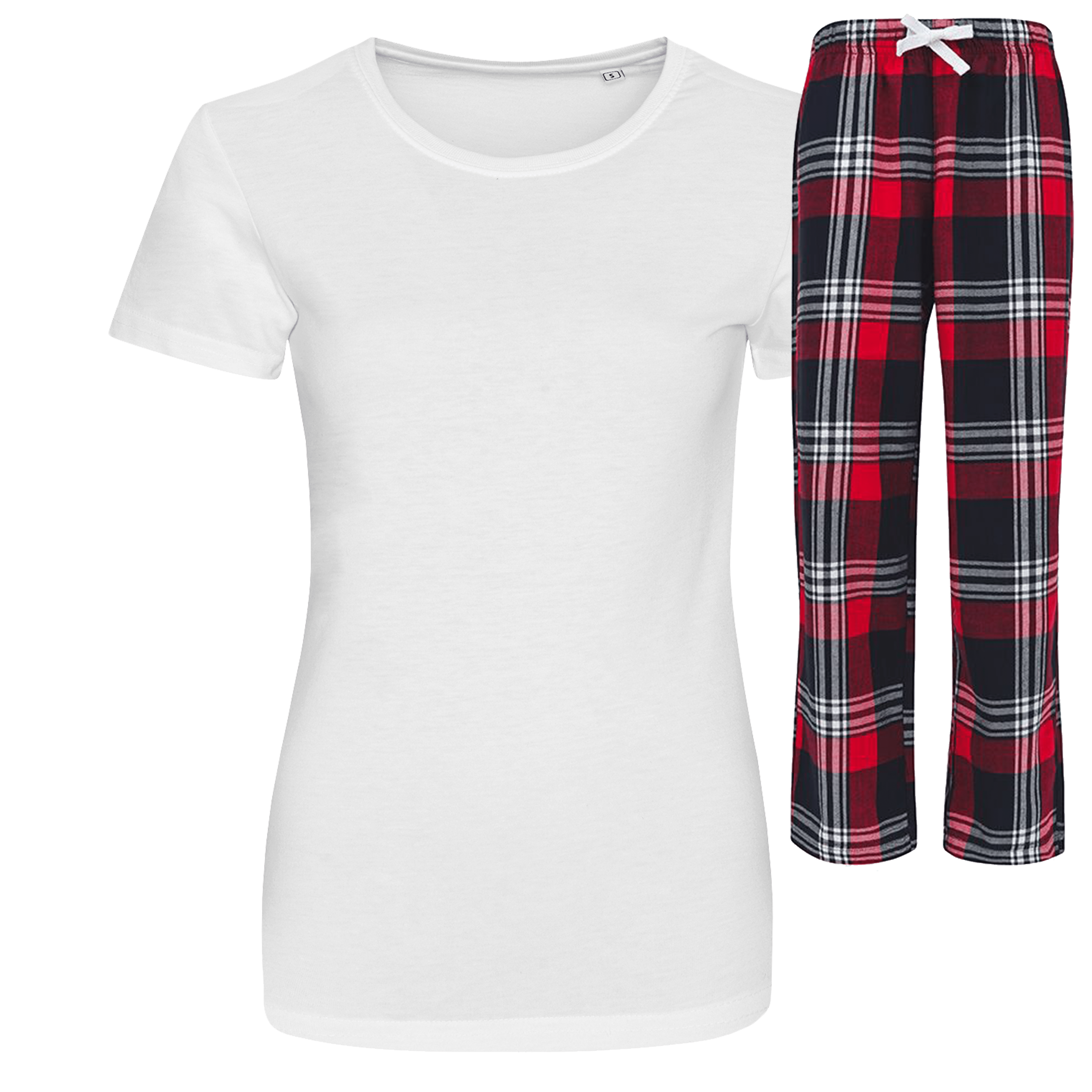 pyjama-set-dames-navy-rood