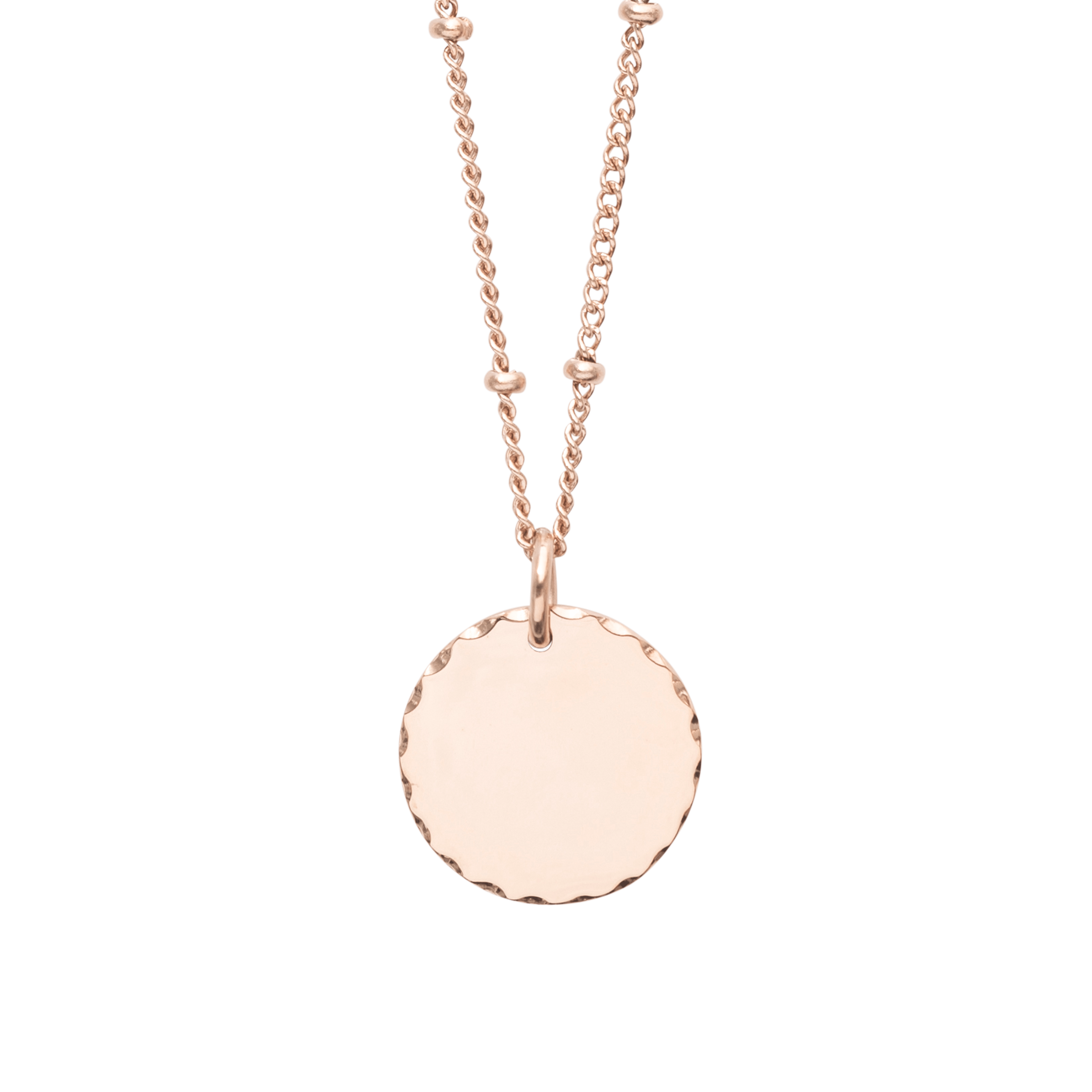 Necklace with name round rose gold