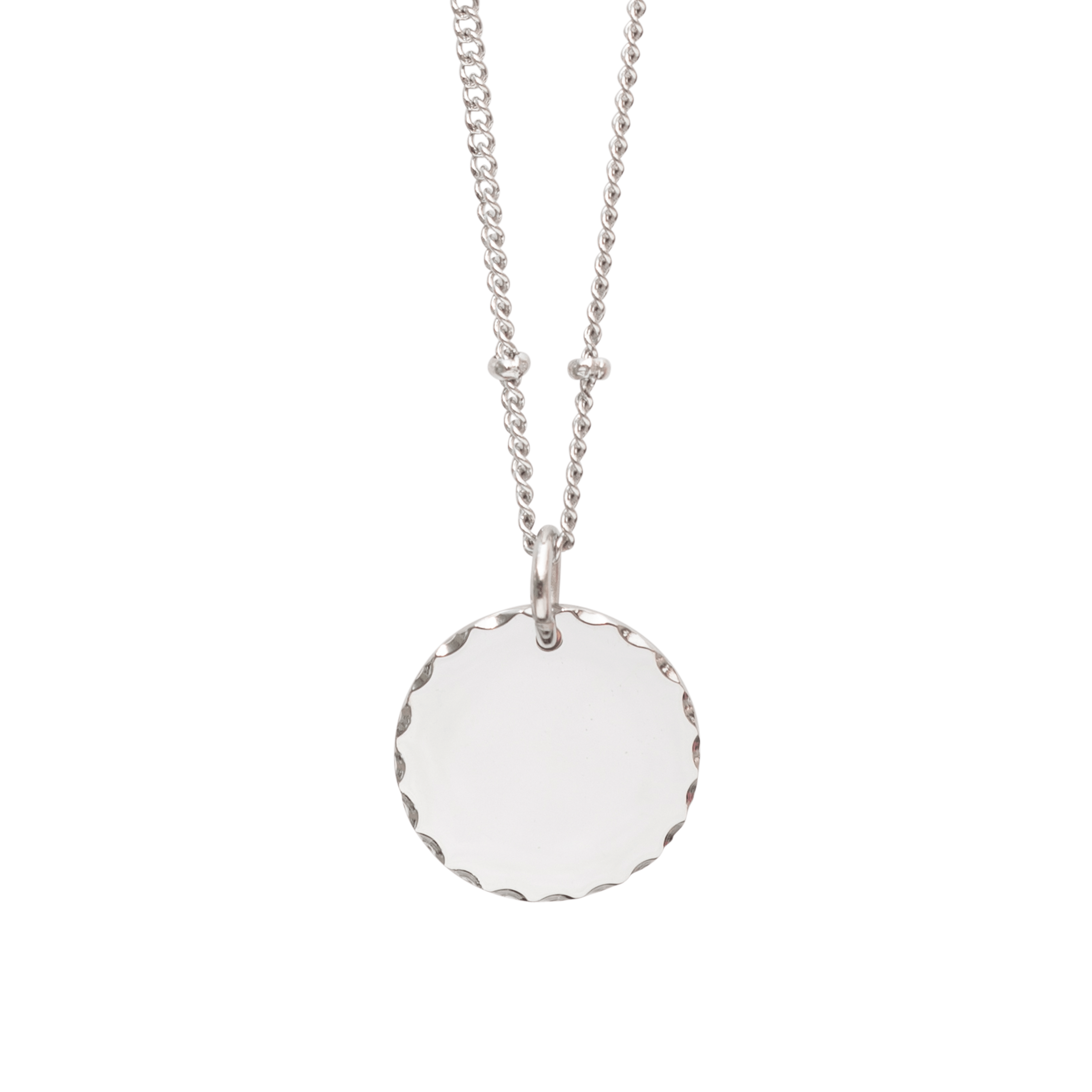 Necklace with name round silver