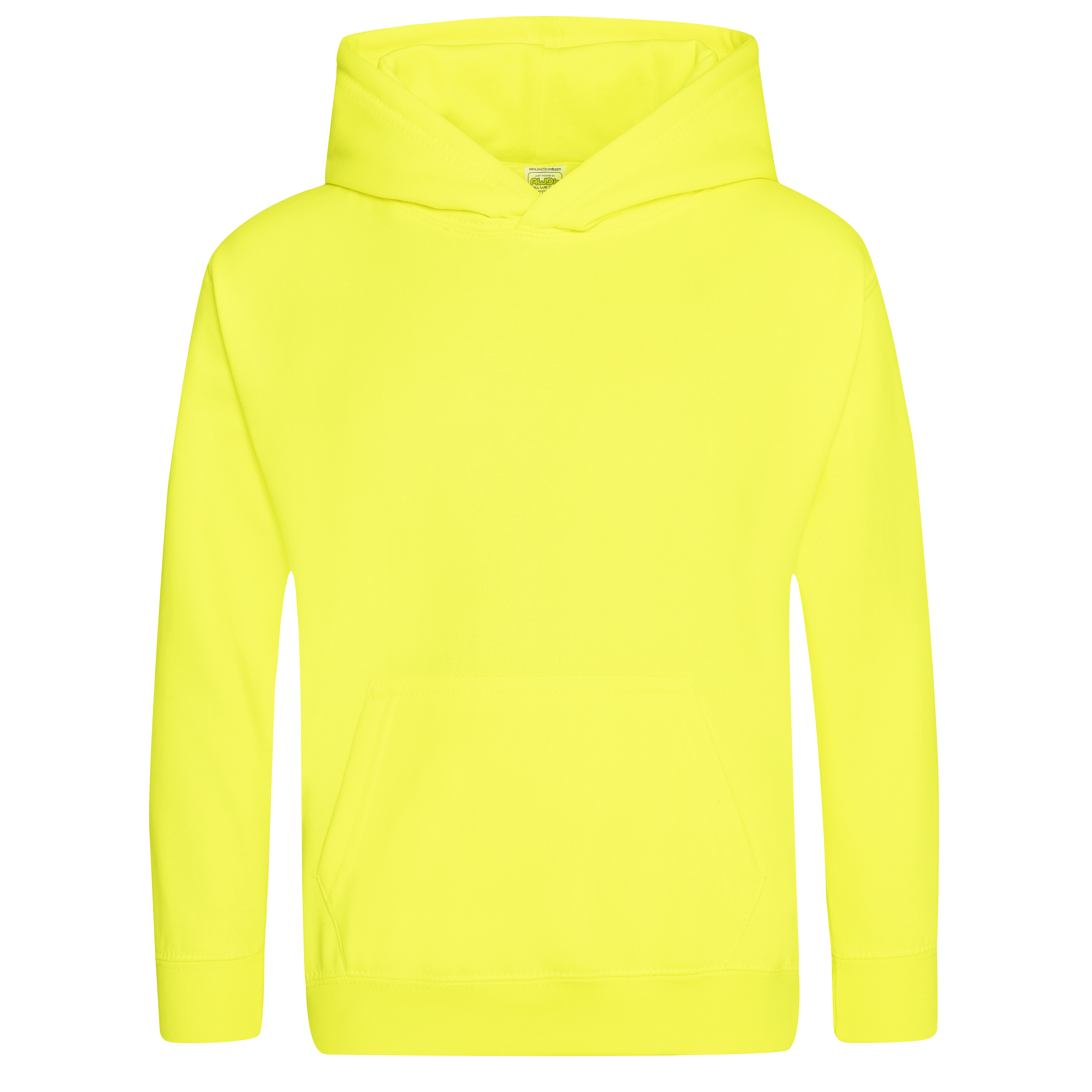 capuchonsweater-fluor-kinderen-geel-voorkant