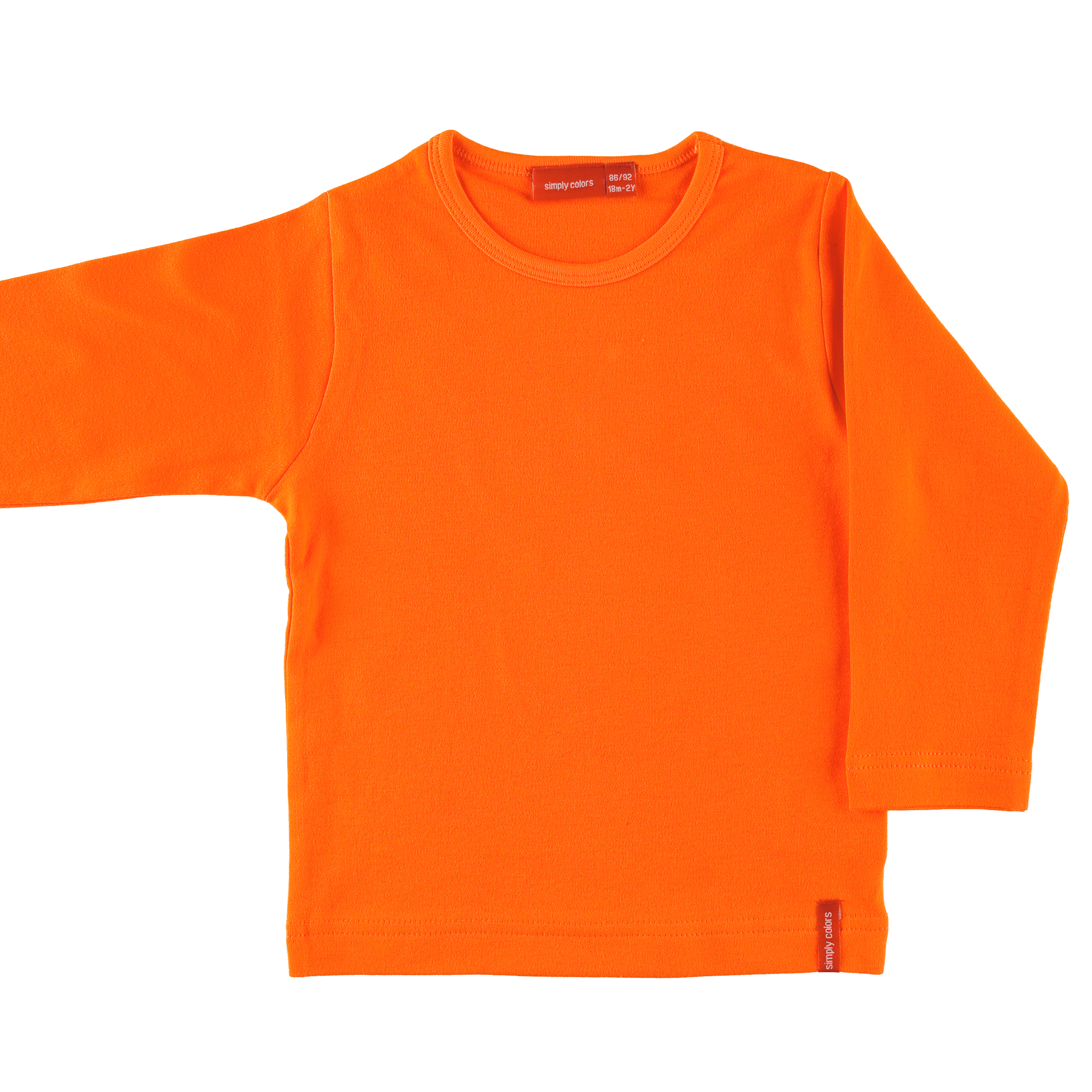 t-shirt-kind-lange-mouw-large-oranje-voorkant