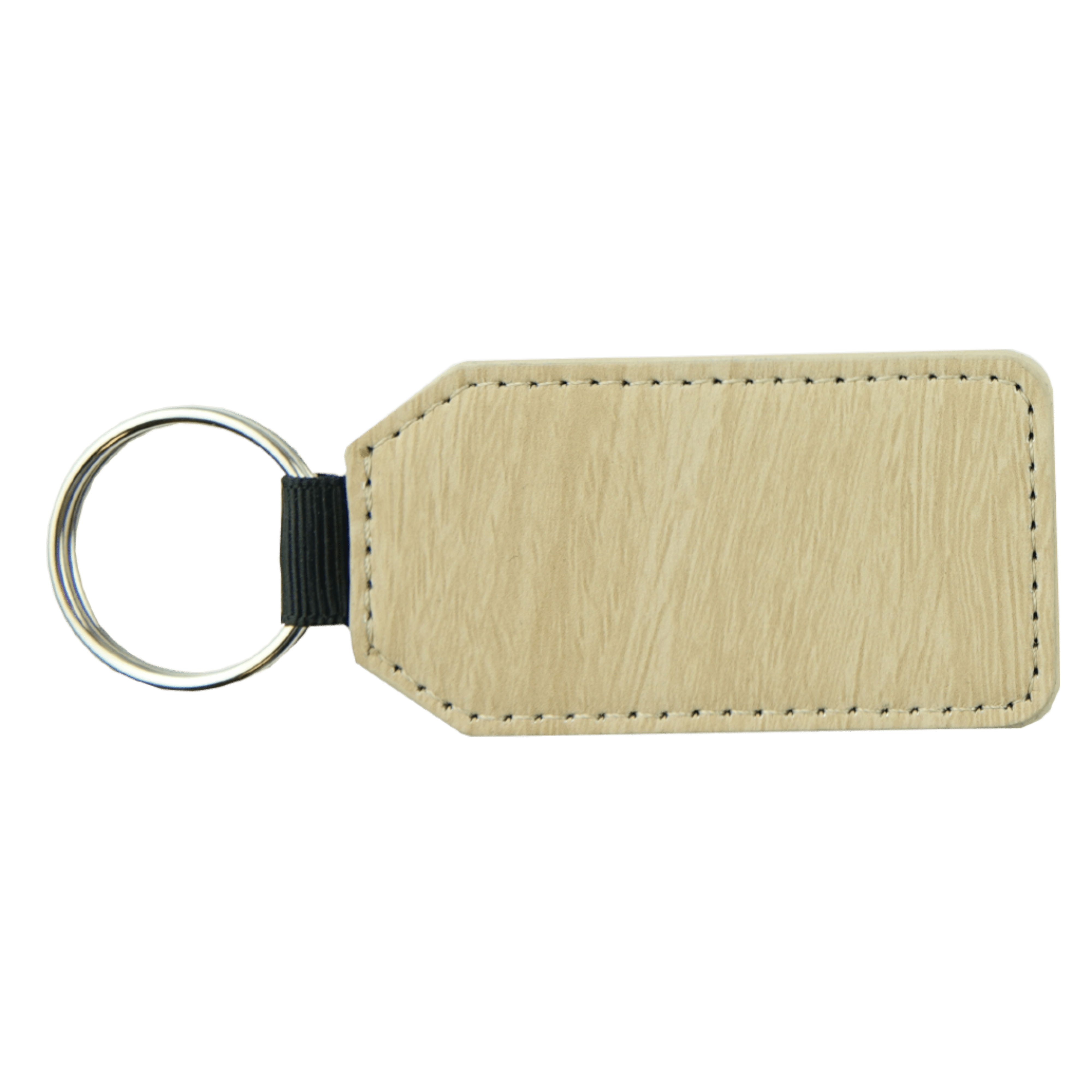 Leather keychain beige