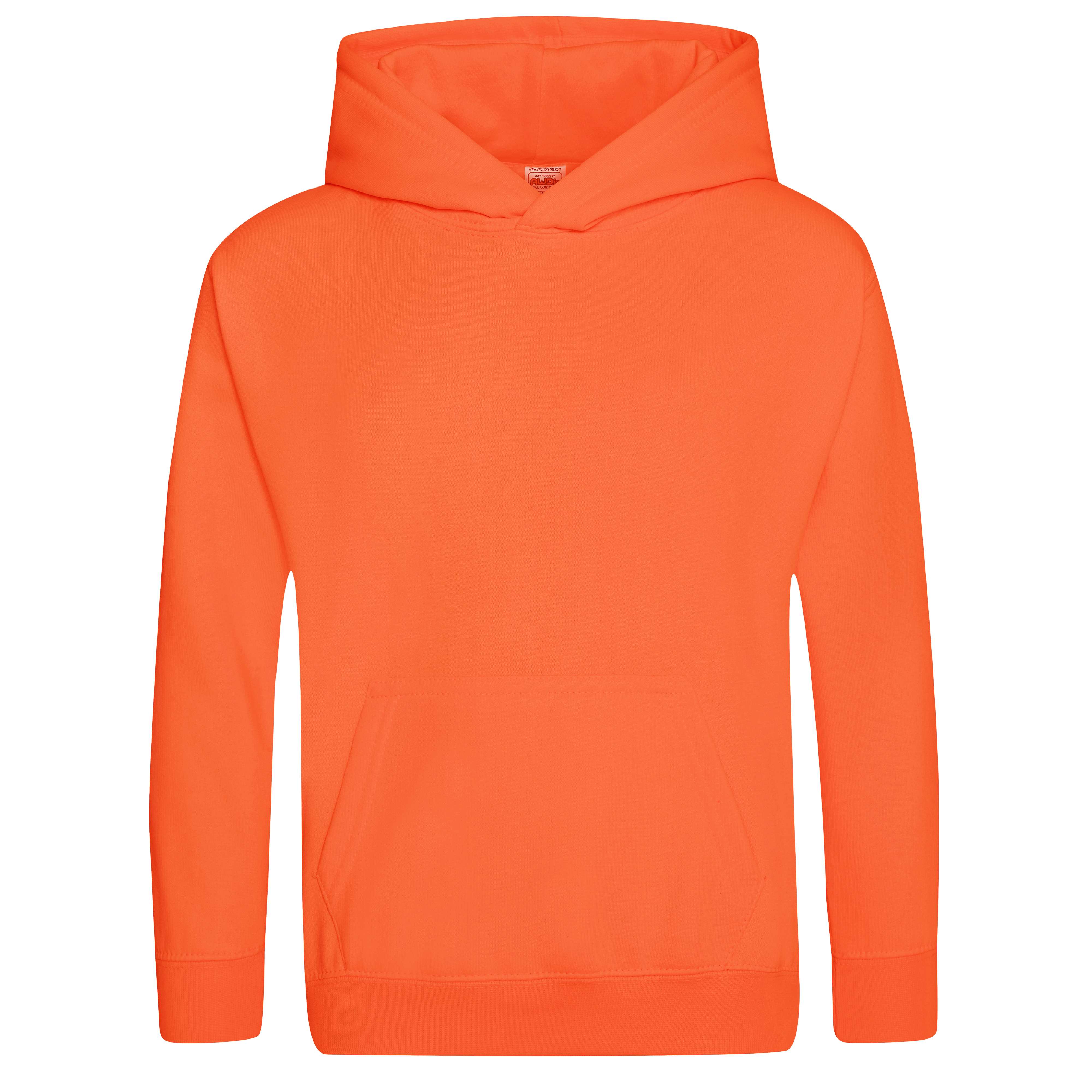 capuchonsweater-fluor-kinderen-oranje-voorkant