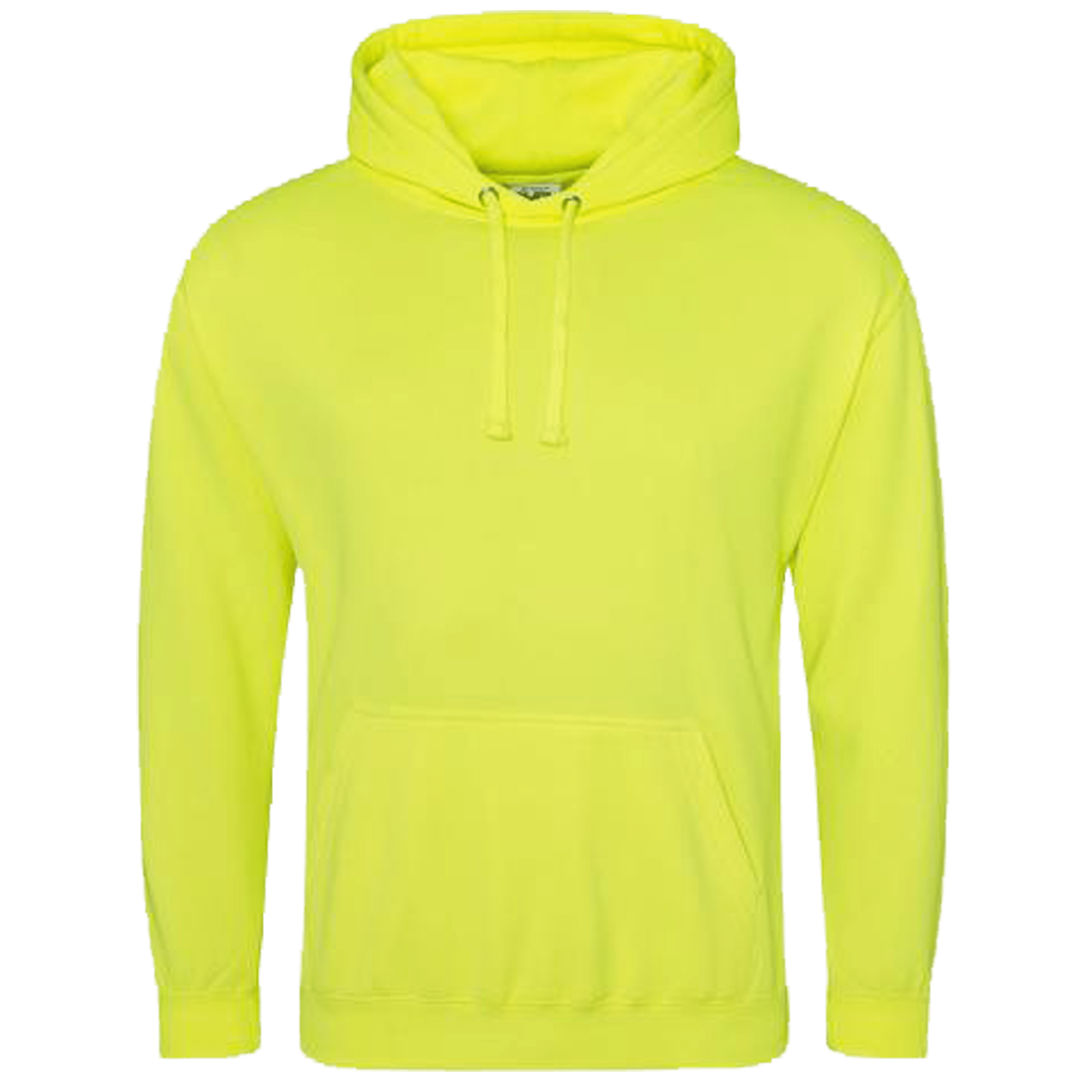 capuchonsweater-fluor-heren-geel-voorkant